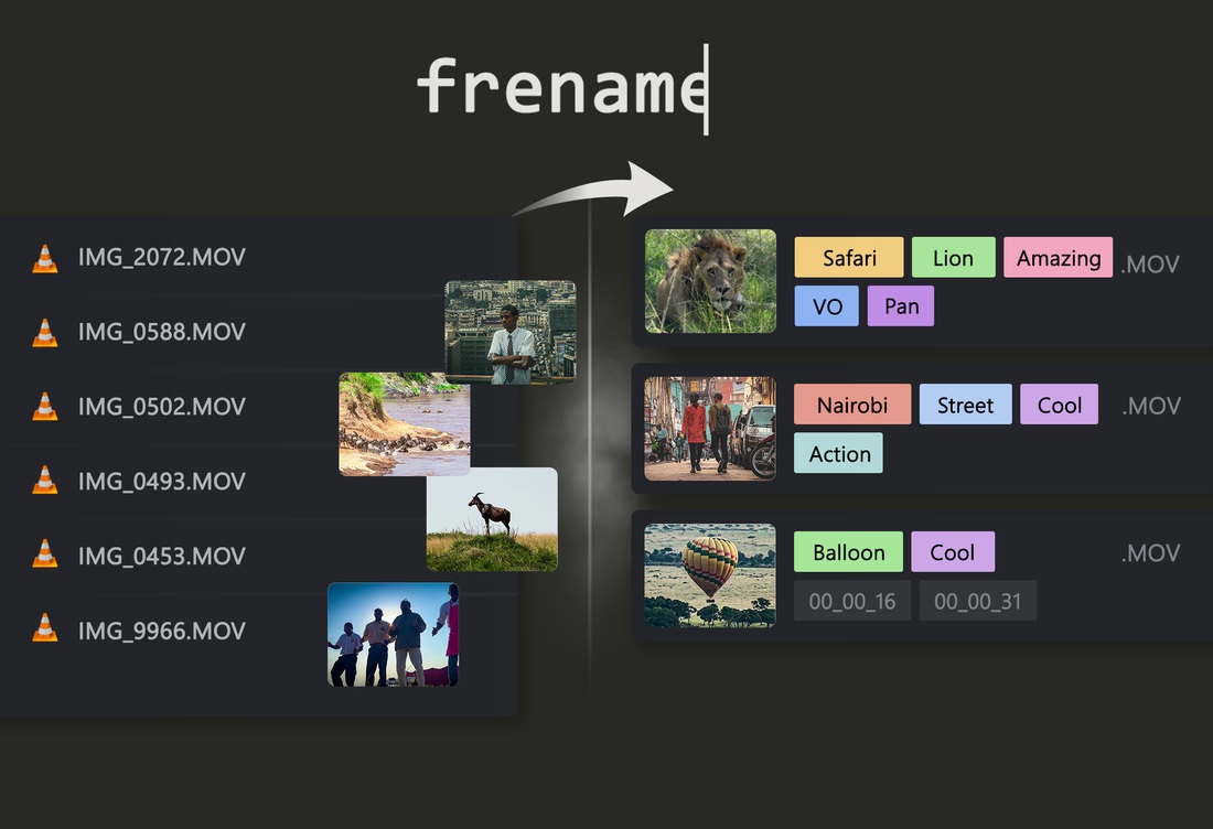 frename: клип получает теги, теги становятся именем файла