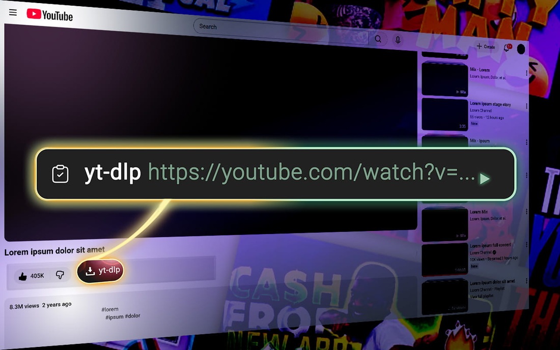 Кнопка yt-dlp под видео на YouTube
